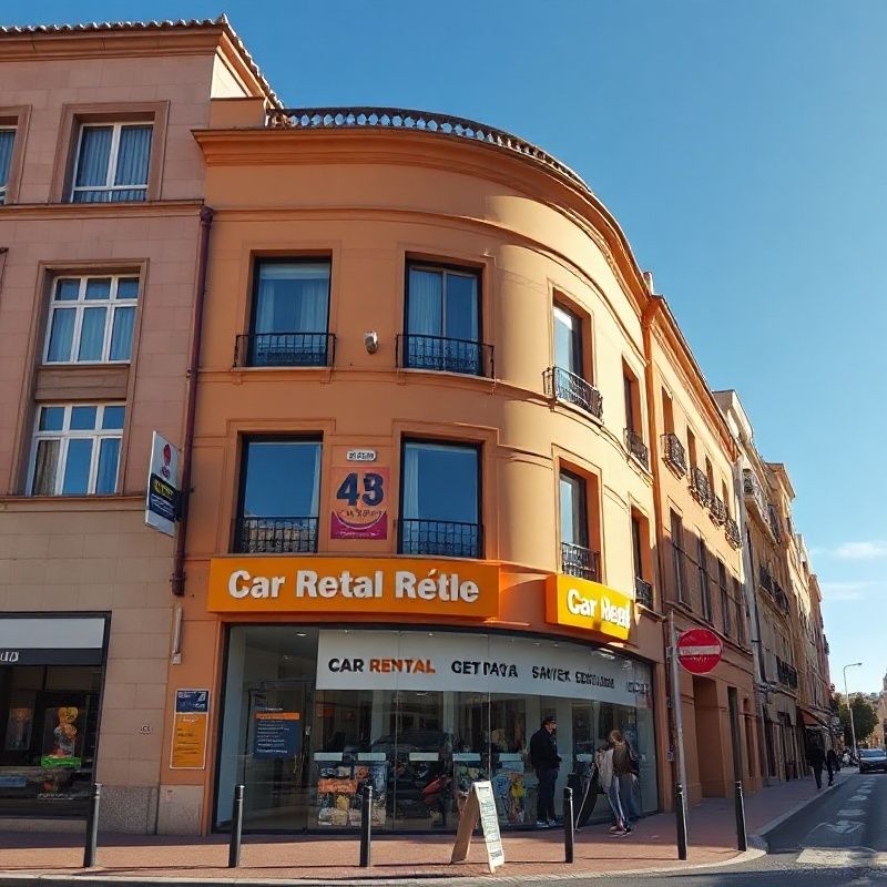 Fachada de la oficina de Estudio de Bilbao en un bulevar peatonal de Málaga